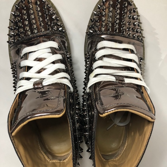 Christian Louboutin Women’s Spike Grey Sneakers - Picture 2 of 4